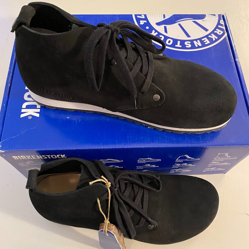 NIB Birkenstock Dundee Plus Suede Black Chukka Lace Up EU 37